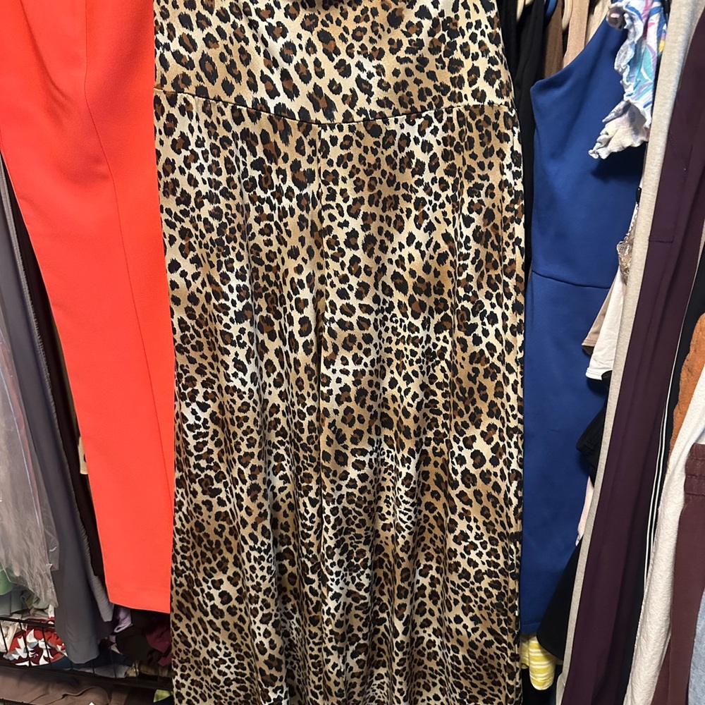 New Directions Leopard Print Wide Leg Pants